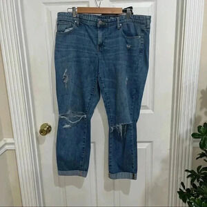 Distressed sexy boyfriend gap jeans